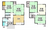 DEMO-01 ●リフォーム履歴有(給湯器、キッチン、トイレ交換)
●全居室6帖以上
●前面道路幅員約7m