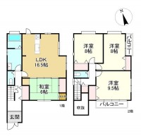 DEMO-01 ●オール電化住宅
●全居室6帖以上
●バルコニー2ヶ所
●駐車2台可（車種による）