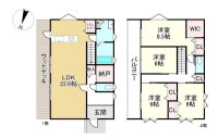 DEMO-01 ●北東角地物件
●2023年3月建築、オール電化住宅
●太陽光発電(約10.8ｋW)・蓄電池(6.5kWh)あり
●LDK22.6帖